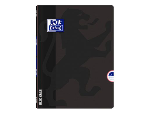 Oxford libreta grapada openflex A4 48h 90g pautado negra