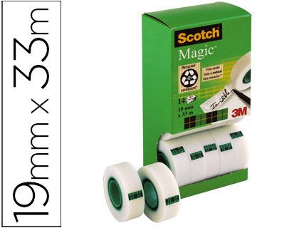 Pack 12+2 cintas adhesivas invisible Magic 810 19mm.X 33m