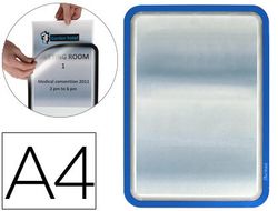 Pack 2 porta anuncios imantado dorso adhesivo reposicionable en pvc azul