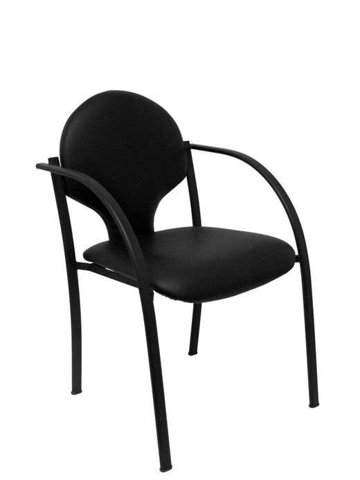 Pack 2 sillas Hellin chasis negro similpiel negro