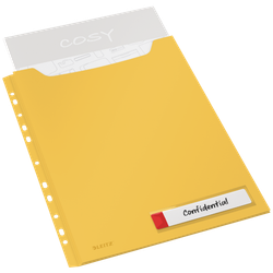 Pack 3 fundas privacidad Leitz Cosy gran capacidad, DIN A4, amarillo