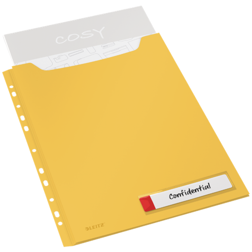 Pack 3 fundas privacidad Leitz Cosy gran capacidad, DIN A4, amarillo