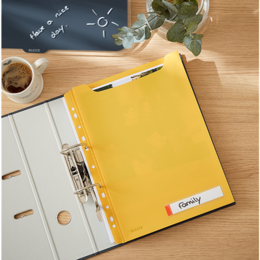 Pack 3 fundas privacidad Leitz Cosy gran capacidad, DIN A4, amarillo