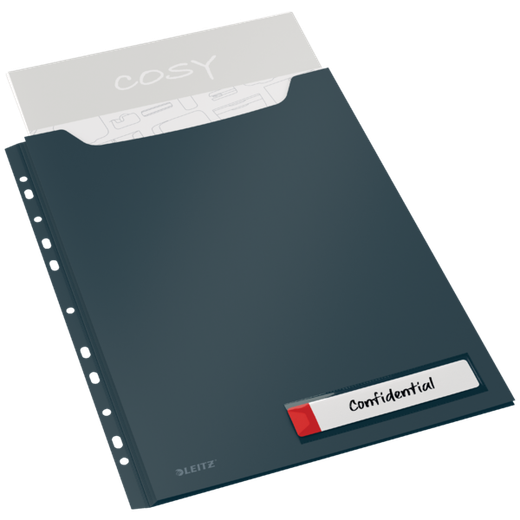 Pack 3 fundas privacidad Leitz Cosy gran capacidad, DIN A4, gris