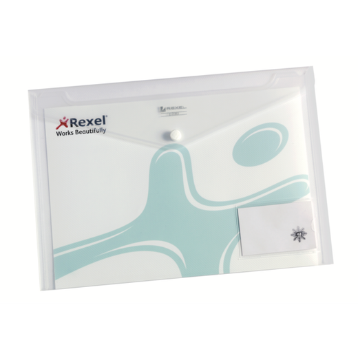 Pack 5 sobres broche Rexel ICE DIN A4 con bolsillo tarjeta, transparente