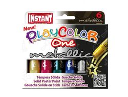 Pack 6 temperas solida one metallic 10 gr Colores variados
