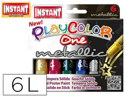 Pack 6 temperas solida one metallic 10 gr Colores variados