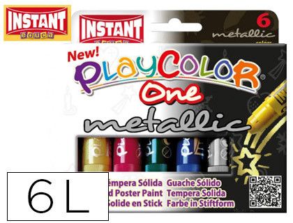 Pack 6 temperas solida one metallic 10 gr Colores variados