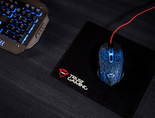 Pack alfombrilla + raton optico trust gaming gxt783 izza mouse & pad 2400 dpi 6 botones