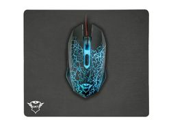 Pack alfombrilla + raton optico trust gaming gxt783 izza mouse & pad 2400 dpi 6 botones
