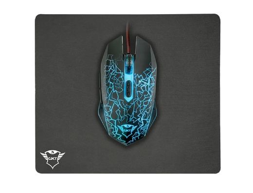 Pack alfombrilla + raton optico trust gaming gxt783 izza mouse & pad 2400 dpi 6 botones
