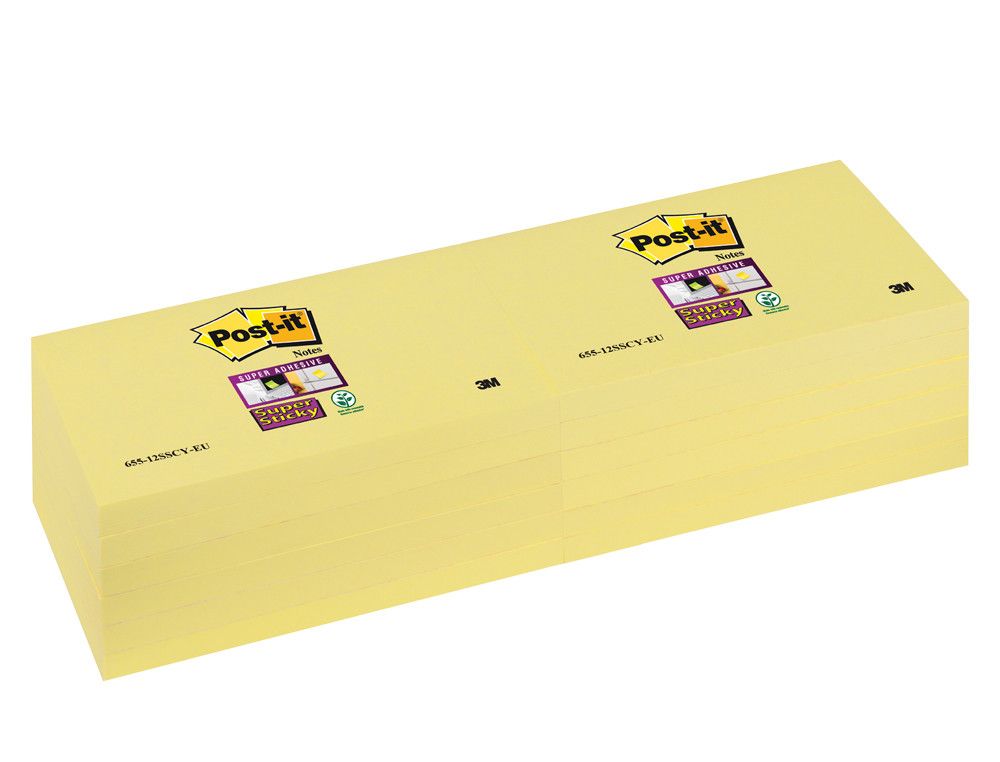 Pack de 12 post-it 76x76 mm amarillos