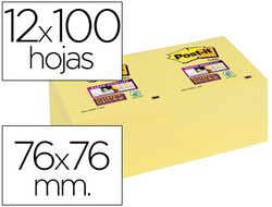 Pack de 12 post-it 76x76 mm amarillos