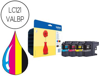 Pack de 4 cartuchos tinta original Brother LC121VALBP