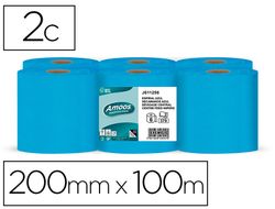 Pack de 6 rollos secamanos azul 2 capas 100 metros