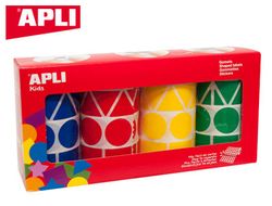 Pack xl gomets figuras geométricas: rojo, azul, amarillo y verde Apli 19753