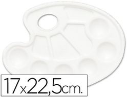 Paleta Plastica Lidercolor Ovalada 10 Huecos Diestros Tamaño 17X22,5Cm