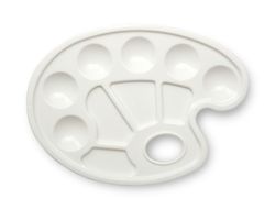 Paleta Plastica Lidercolor Ovalada 10 Huecos Diestros Tamaño 17X22,5Cm