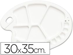 Paleta Plastico Lidercolor Ovalada 17 Huecos Diestros Tamaño 30X35Cm
