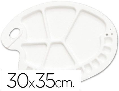 Paleta Plastico Lidercolor Ovalada 17 Huecos Diestros Tamaño 30X35Cm