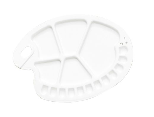 Paleta Plastico Lidercolor Ovalada 17 Huecos Diestros Tamaño 30X35Cm