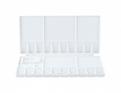 Paleta plastico liderpapel para pintura plegable con tapa y agujero para el pulgar 20x10x1,8 cm