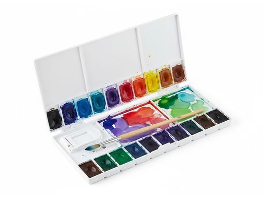 Paleta plastico liderpapel para pintura plegable con tapa y agujero para el pulgar 20x10x1,8 cm