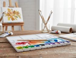 Paleta plastico liderpapel para pintura plegable con tapa y agujero para el pulgar 20x10x1,8 cm