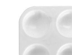 Paleta plastico liderpapel para pintura rectangular con 6 huecos 12.5x8,7 cm