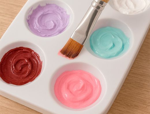 Paleta plastico liderpapel para pintura rectangular con 6 huecos 12.5x8,7 cm