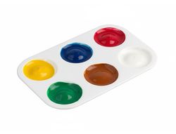 Paleta plastico liderpapel para pintura rectangular con 6 huecos 12.5x8,7 cm