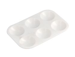 Paleta plastico liderpapel para pintura rectangular con 6 huecos 12.5x8,7 cm