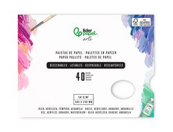Paletas de papel desechables liderpapel para pintura 40 hojas gramaje 58g/m2 con agujero para pulgar