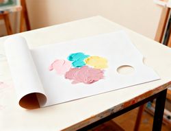 Paletas de papel desechables liderpapel para pintura 40 hojas gramaje 58g/m2 con agujero para pulgar