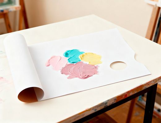 Paletas de papel desechables liderpapel para pintura 40 hojas gramaje 58g/m2 con agujero para pulgar