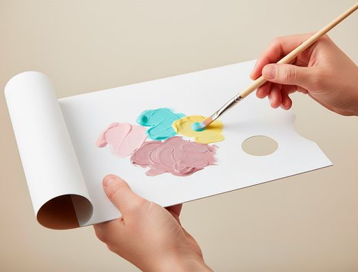 Paletas de papel desechables liderpapel para pintura 40 hojas gramaje 58g/m2 con agujero para pulgar