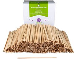 Paletina agitadora de madera 14 cm para el cafe con funda individual bolsa de 1000 unidades