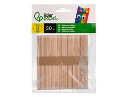 Palitos de madera liderpapel color natural 11,4 x 1 cm bolsa con 50 unidades