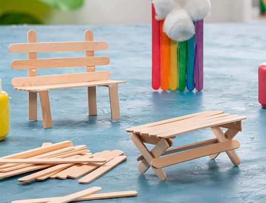 Palitos de madera liderpapel color natural 15 x 1,8 cm bolsa con 50 unidades