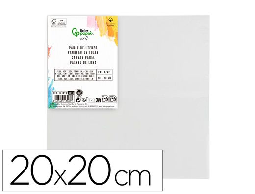 Panel de lienzo liderpapel 20x20 cm gramaje 280g/m2 certificado fsc