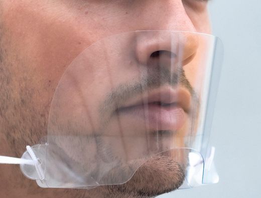 Pantalla protectora buconasal leiban con protector para barbilla material pet 17x8,5 cm