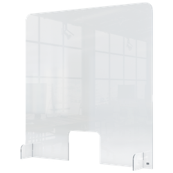 Pantalla separadora de acrílico transparente con ventana de transacción Nobo, 700x850 mm