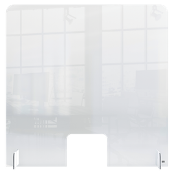 Pantalla separadora de acrílico transparente con ventana de transacción Nobo, 700x850 mm