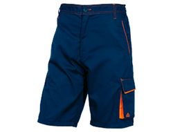 Pantalon de Trabajo Deltaplus Bermuda Cintura Ajustable 5 Bolsillos Color Azul Naranjatalla S