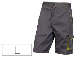 Pantalon de Trabajo Deltaplus Bermuda Cintura Ajustable 5 Bolsillos Color Gris Verde Talla L