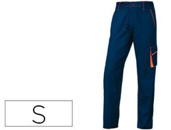 Pantalon de Trabajo Deltaplus Cintura Ajustable 5 Bolsillos Color Azul Naranja Talla S