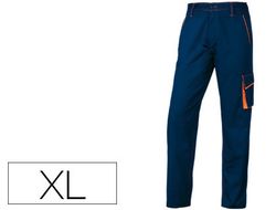 Pantalon de Trabajo Deltaplus Cintura Ajustable 5 Bolsillos Color Azul Naranja Talla Xl Naranja Talla Xl