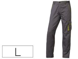 Pantalon de Trabajo Deltaplus Cintura Ajustable 5 Bolsillos Color Gris Verde Talla L Talla L