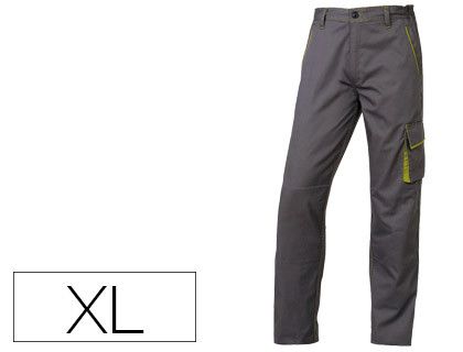 Pantalon de Trabajo Deltaplus Cintura Ajustable 5 Bolsillos Color Gris Verde Talla Xl