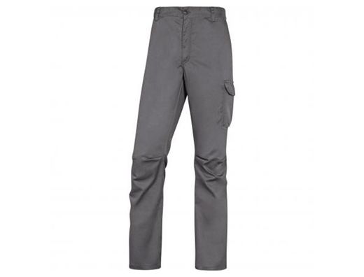 Pantalon de trabajo deltaplus cintura elastica 5 bolsillos color gris / negro talla m